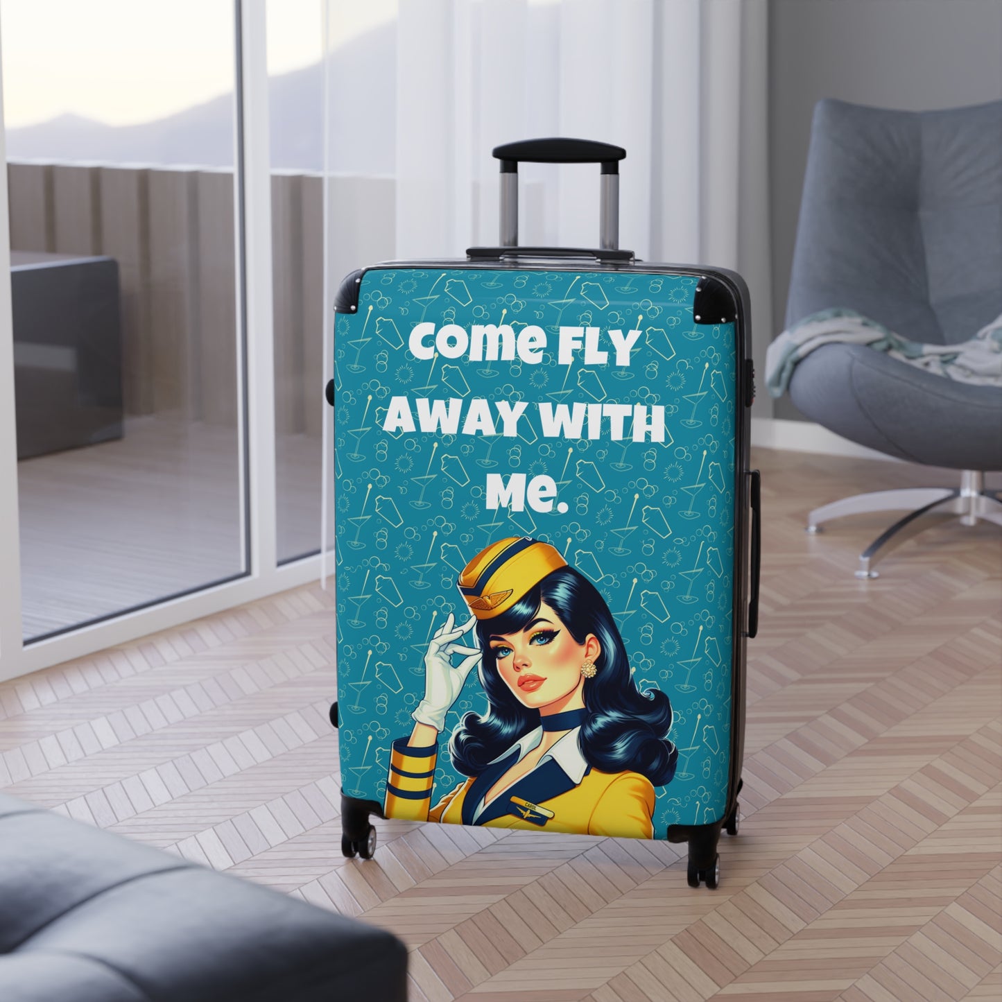 Frequent Flyer Luggage, Flight Attendant Suitcase, MCM funny luggage,