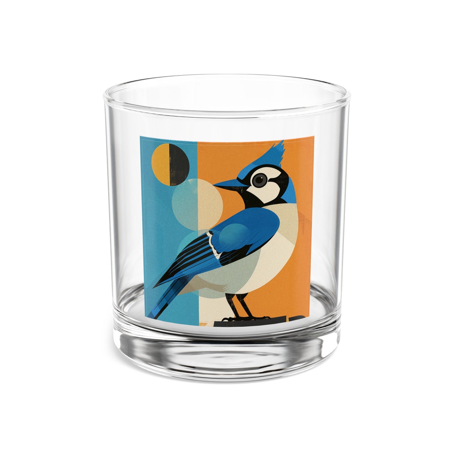 MCM Mid Mod Blue Jay Rocks Glass, 10oz