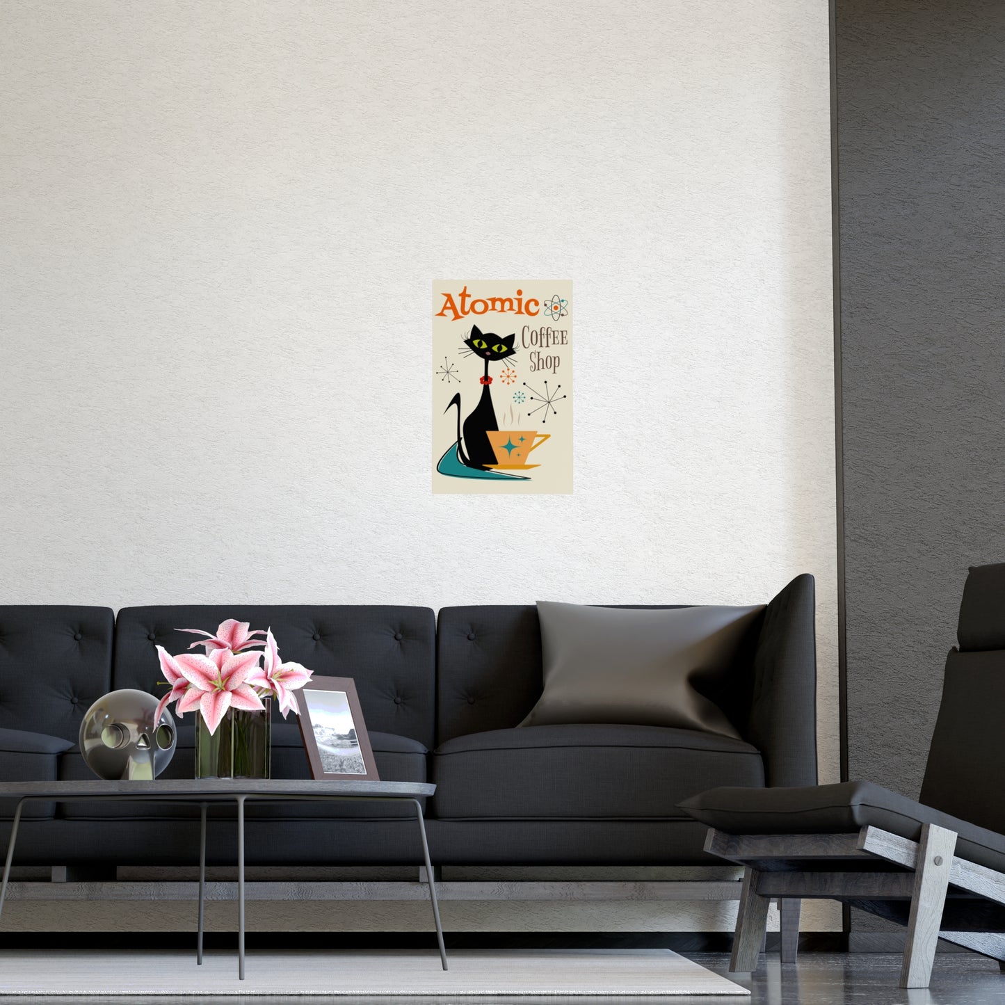 MCM Atomic Cat in Pearls Posters