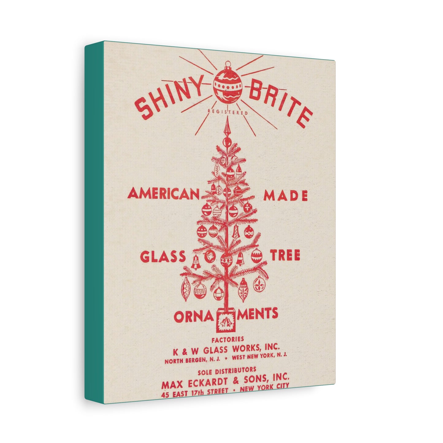 Turq Shiny Brite Ornaments Matte Canvas, Stretched, 1.25"