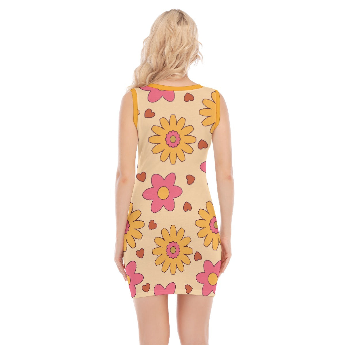 Retro Hippie Floral Go-Go Dress - Mini Dress, MCM Tank Dress