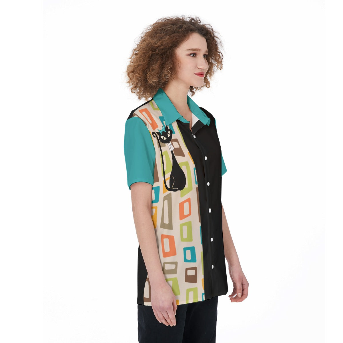 Atomic Cat Women's  Bowling Shirt