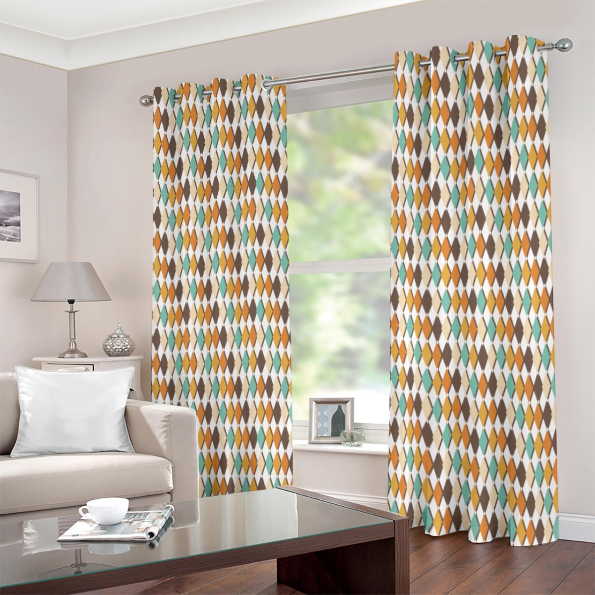 Mid Century Modern Grommet Curtains