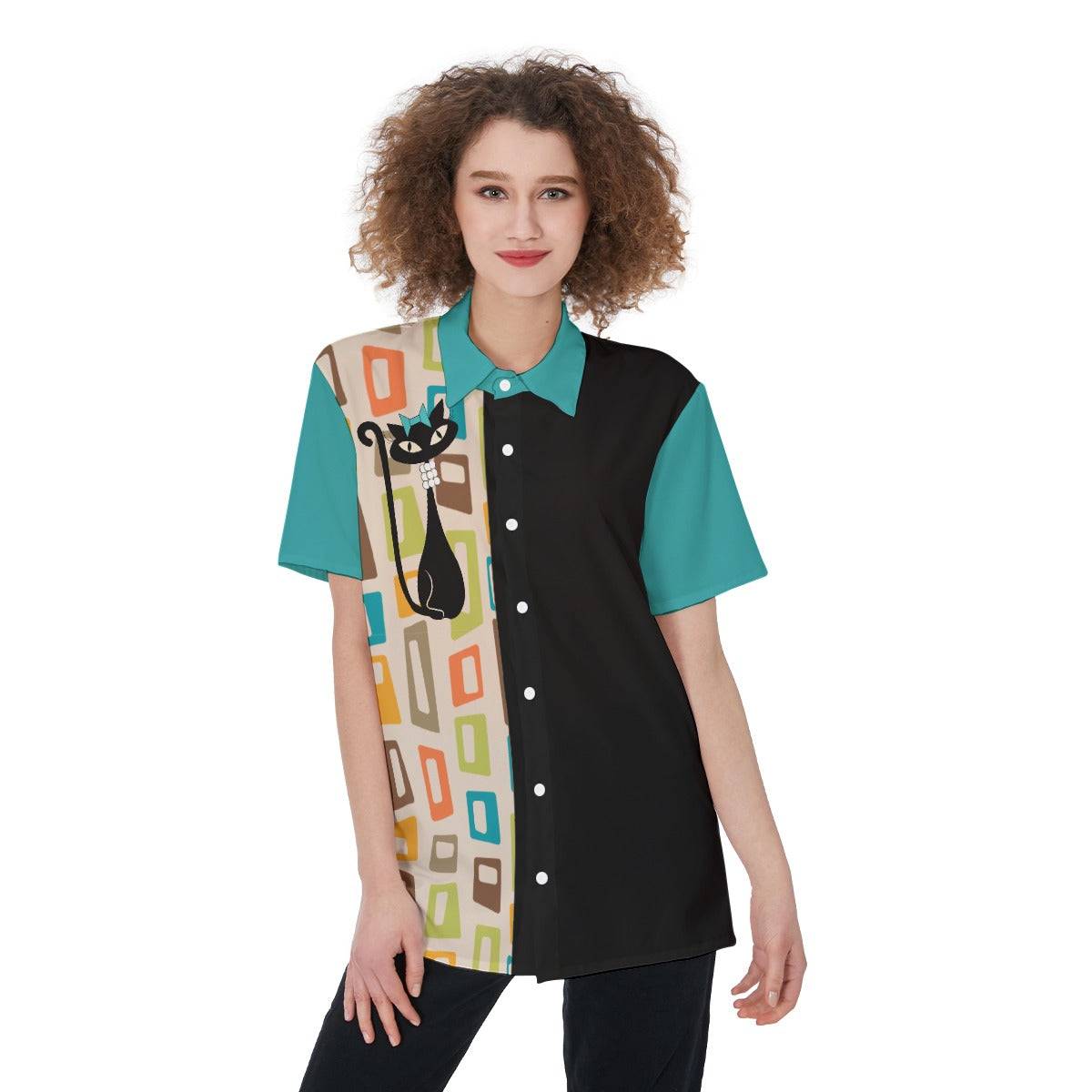 Atomic Cat Women's  Bowling Shirt