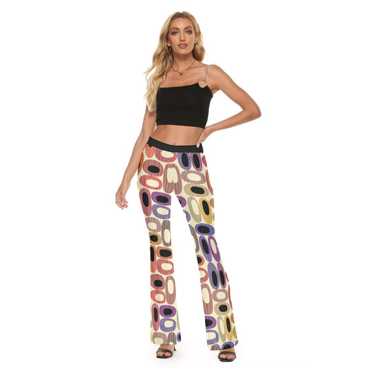 All-Over Print Women's High Elastic Flare Pants