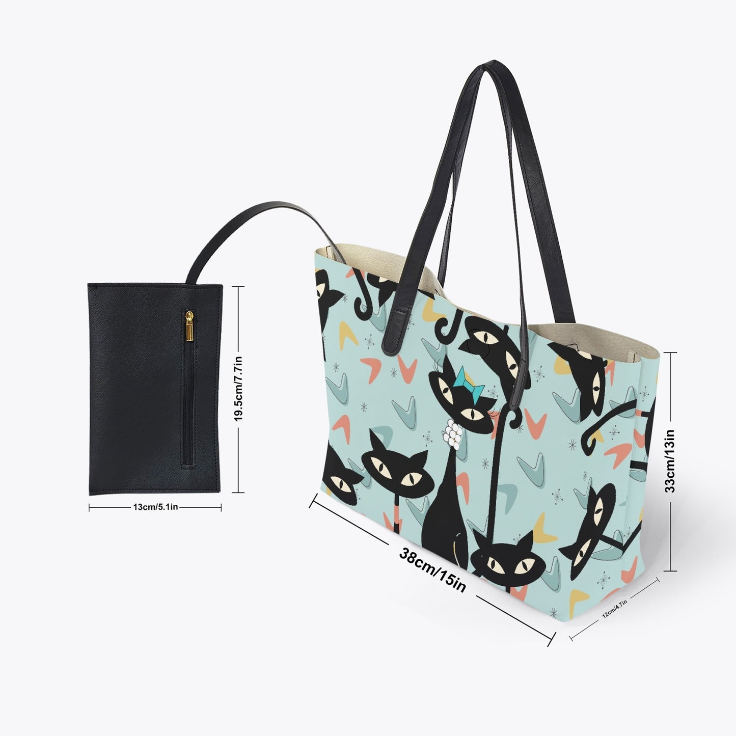 Atomic Cat in Pearls Neverfull Tote Bag- Weekender Purse