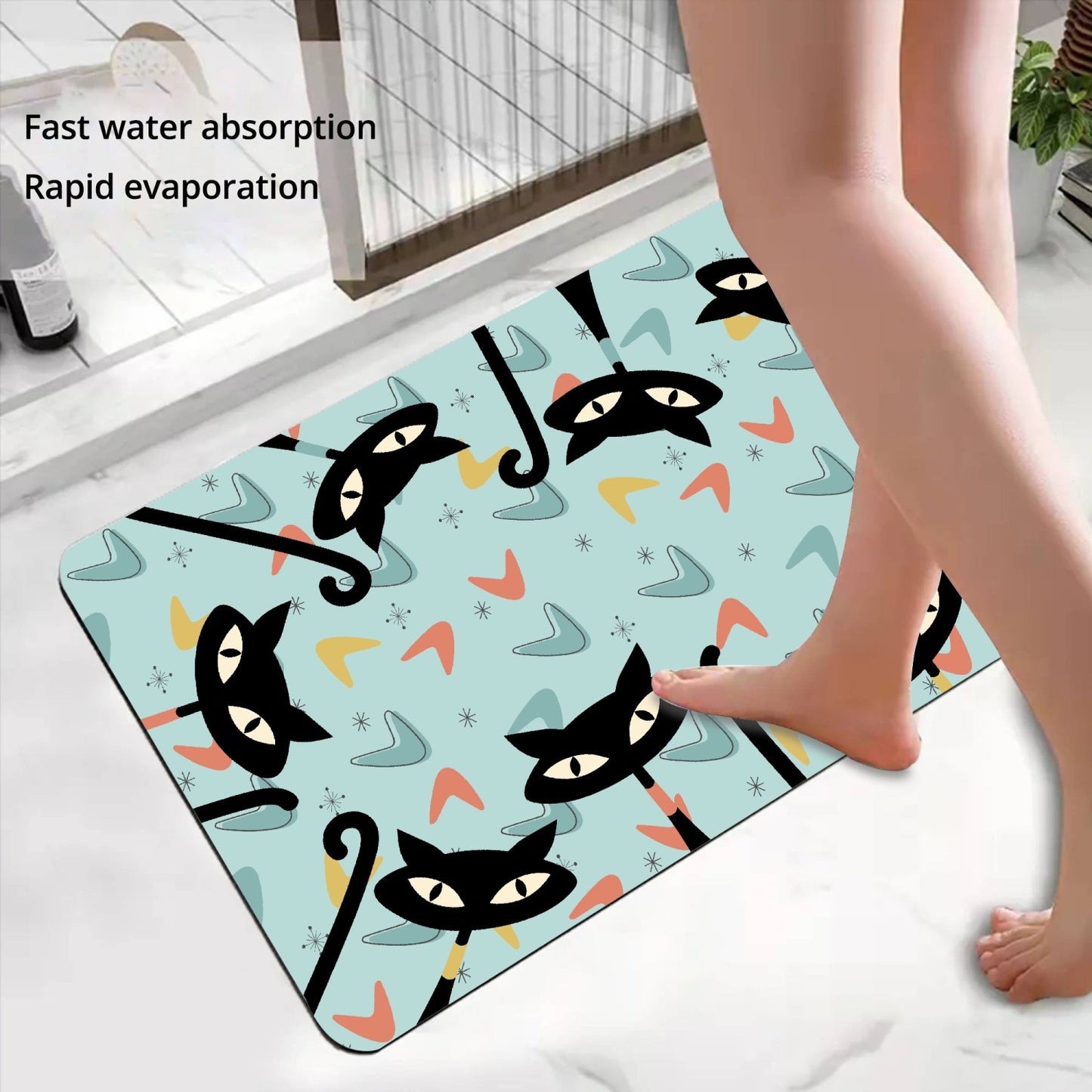 Atomic Cat Bathroom Mat