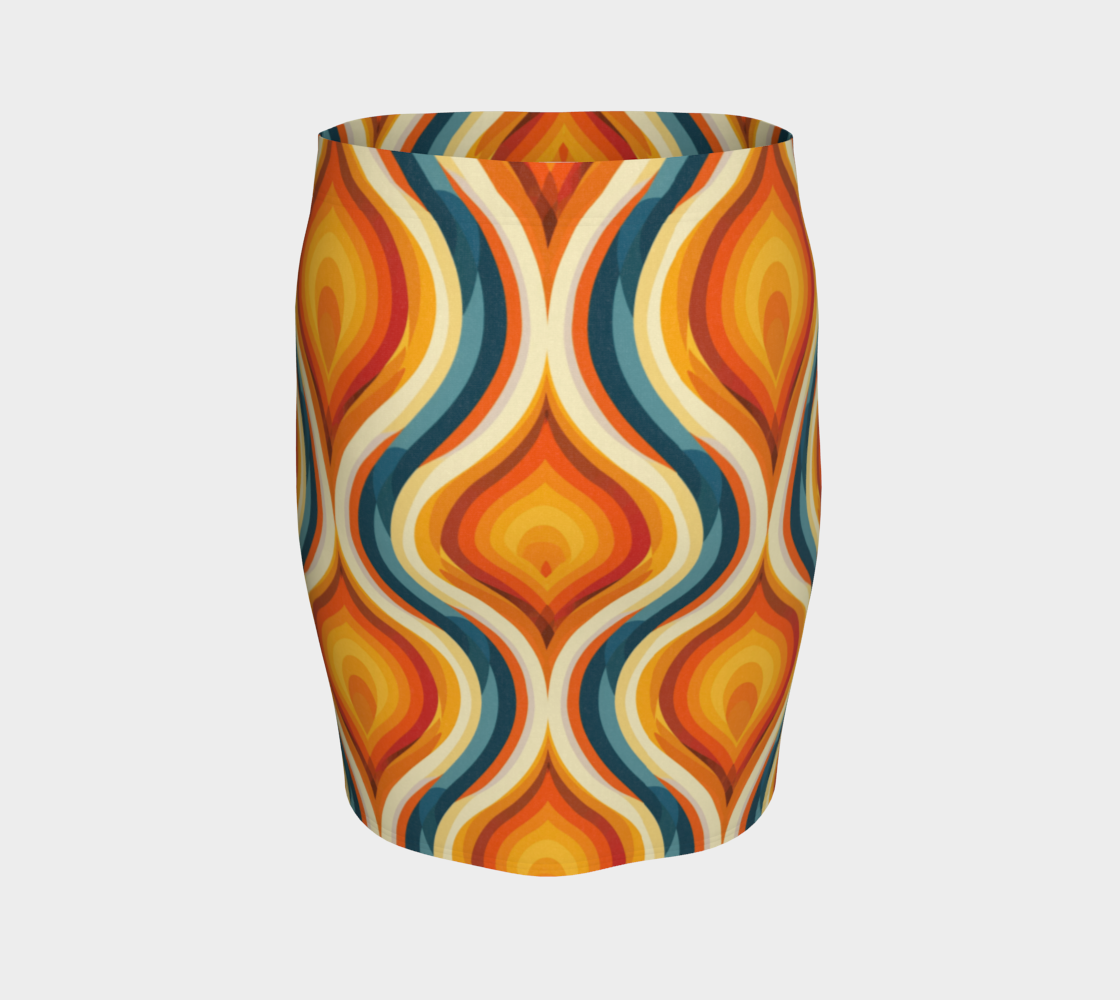 Retro Groove Fitted Skirt