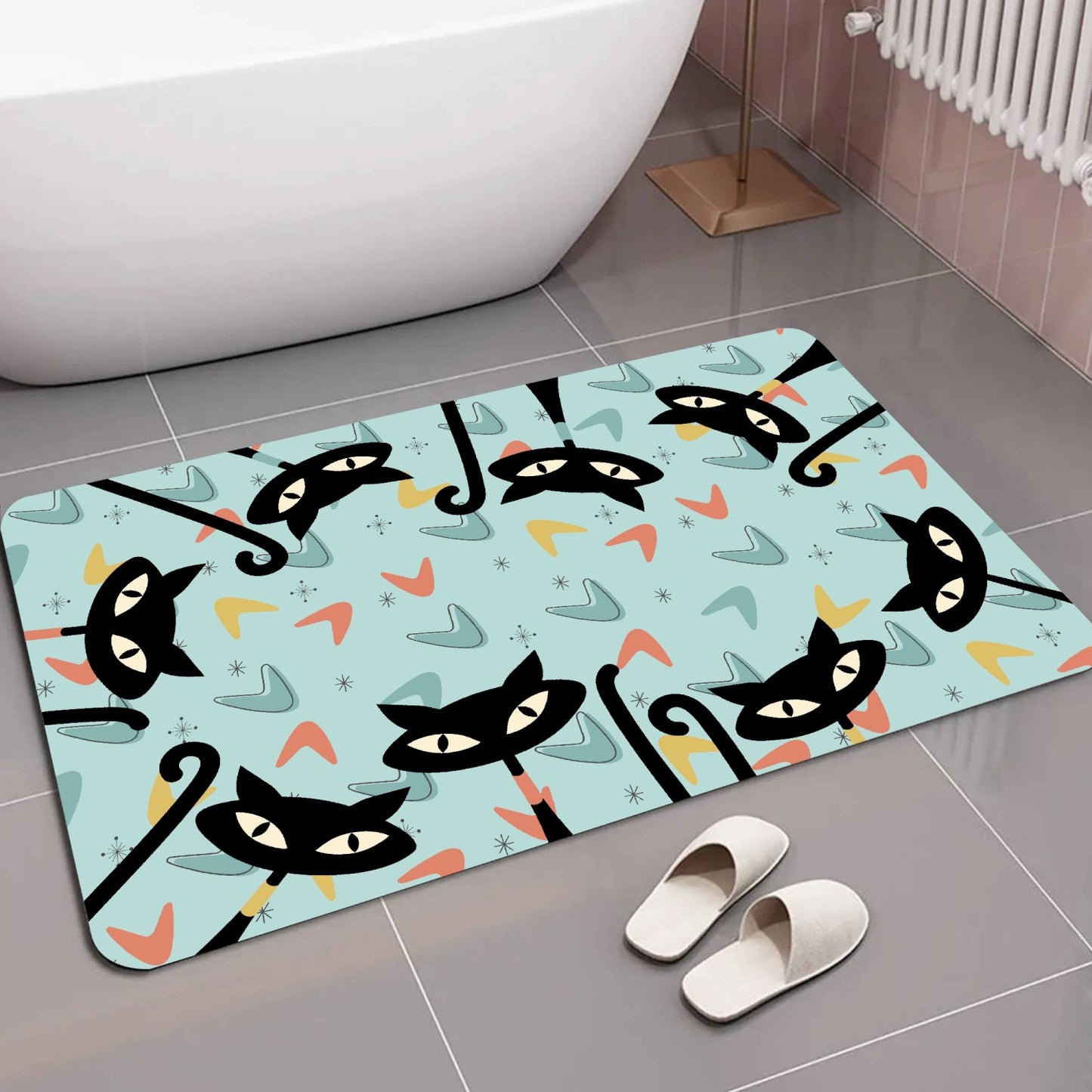 Atomic Cat Bathroom Mat