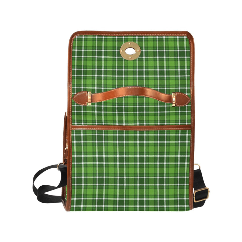 Retro Green Plaid Purse -MCM Waterproof Canvas Bag