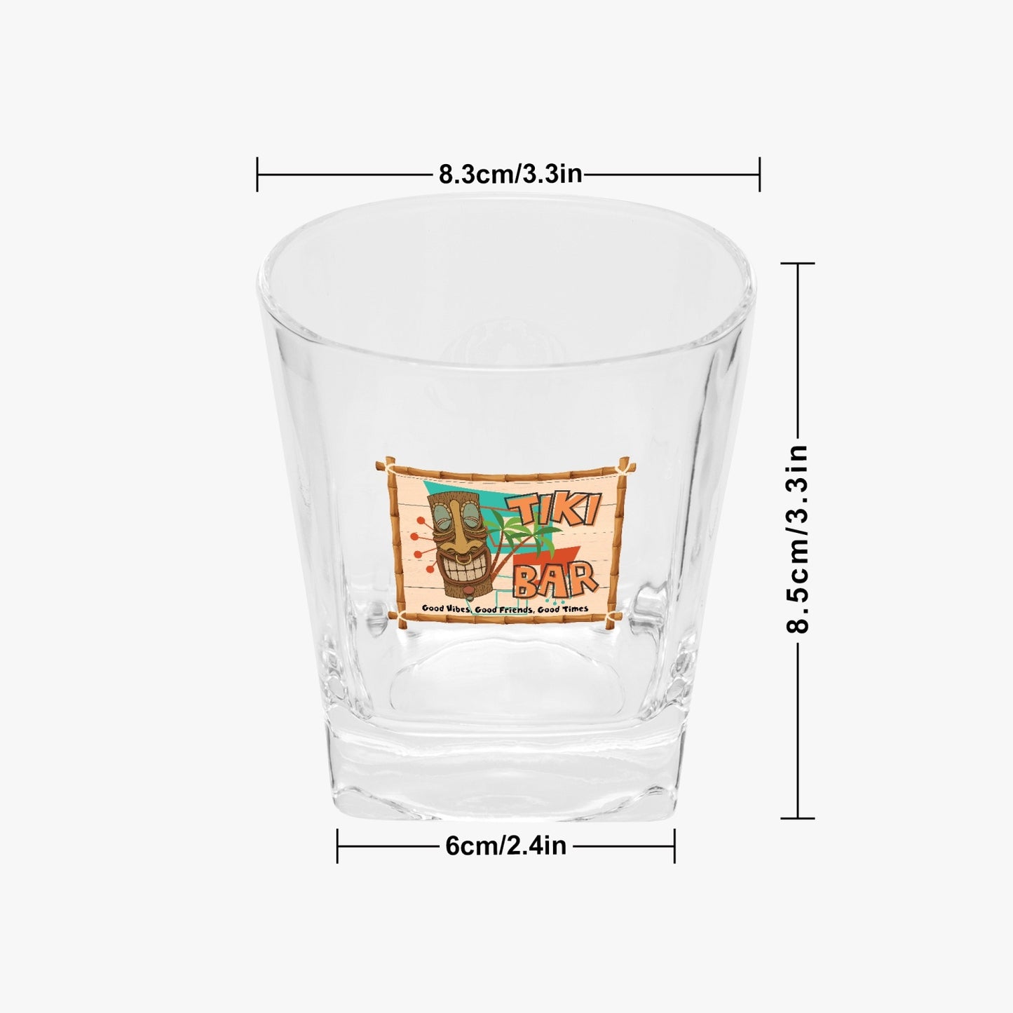 MCM Tiki Bar Whiskey Glasses 10 oz Square