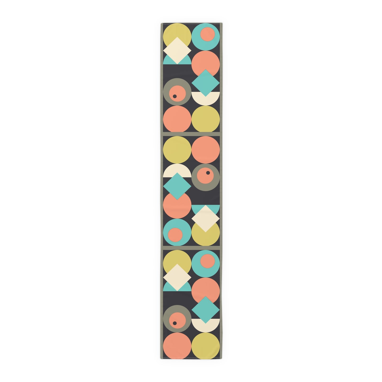 MCM Bauhaus Table Runner, Retro Circle Table Runner (Cotton, Poly)