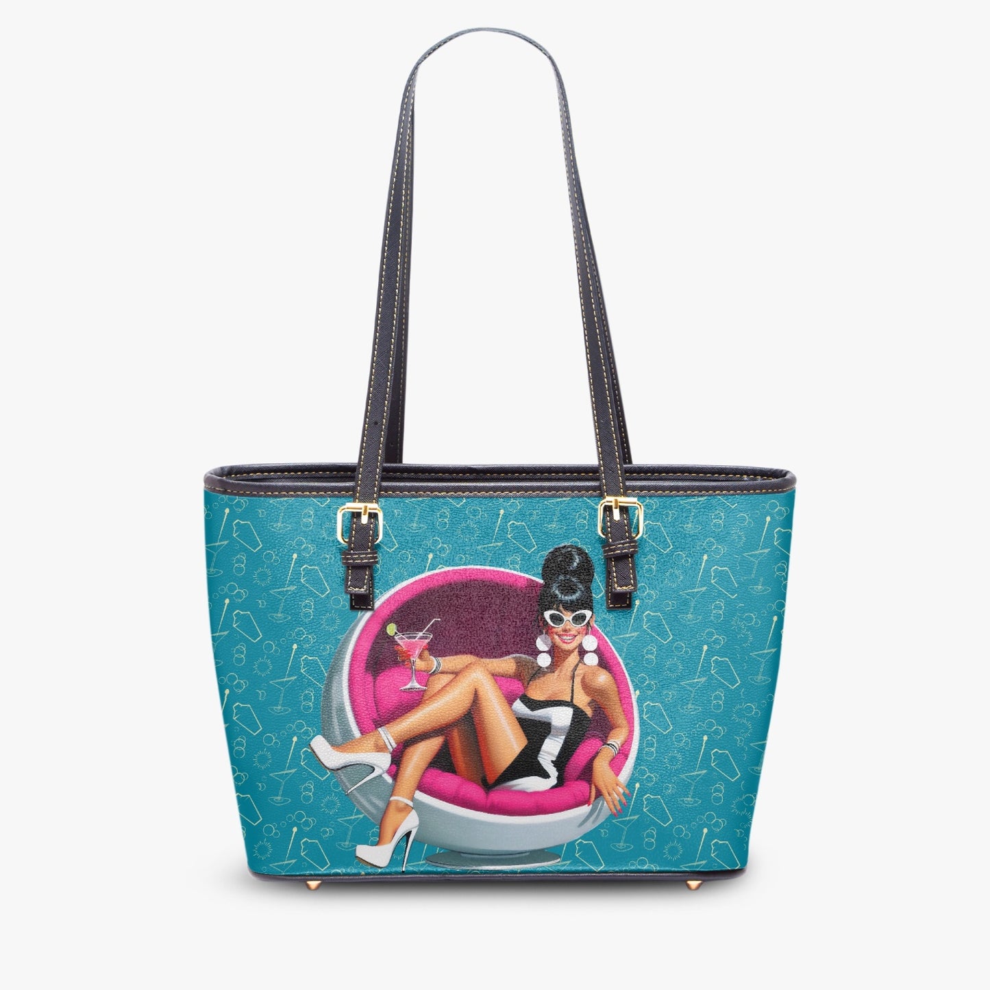 Retro Cocktail Bitches HandBag Tote Purse