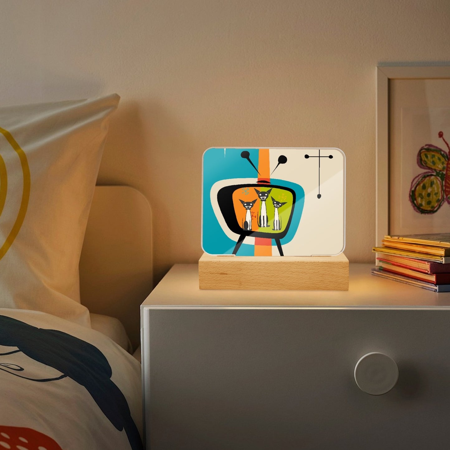 MCM Atomic Dogs Acrylic Plaque with Stand - Rectangle Night Light