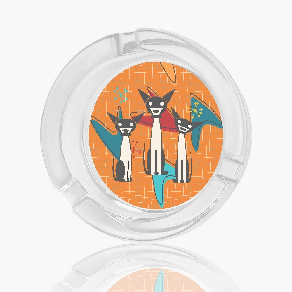 Atomic Dogs Glass Ashtray