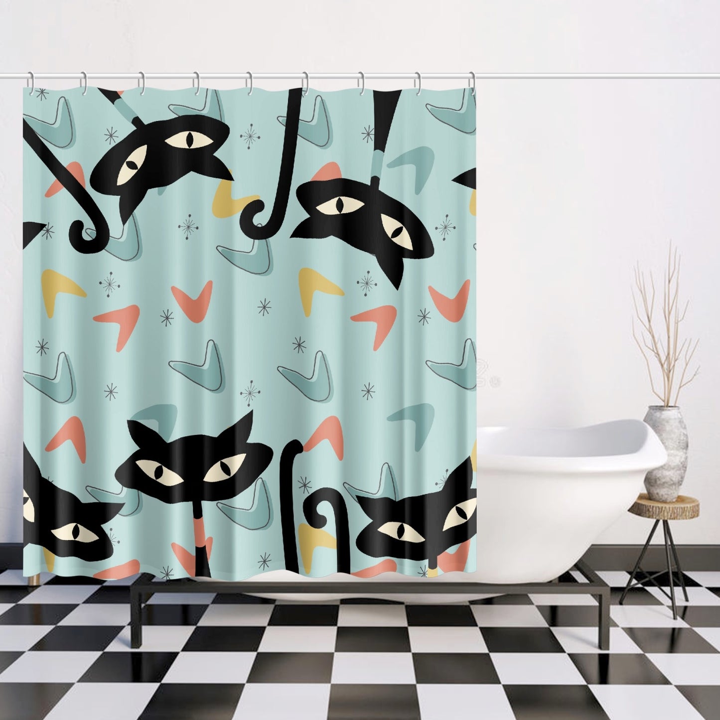 MCM Atomic Cat Quick-drying Shower Curtain