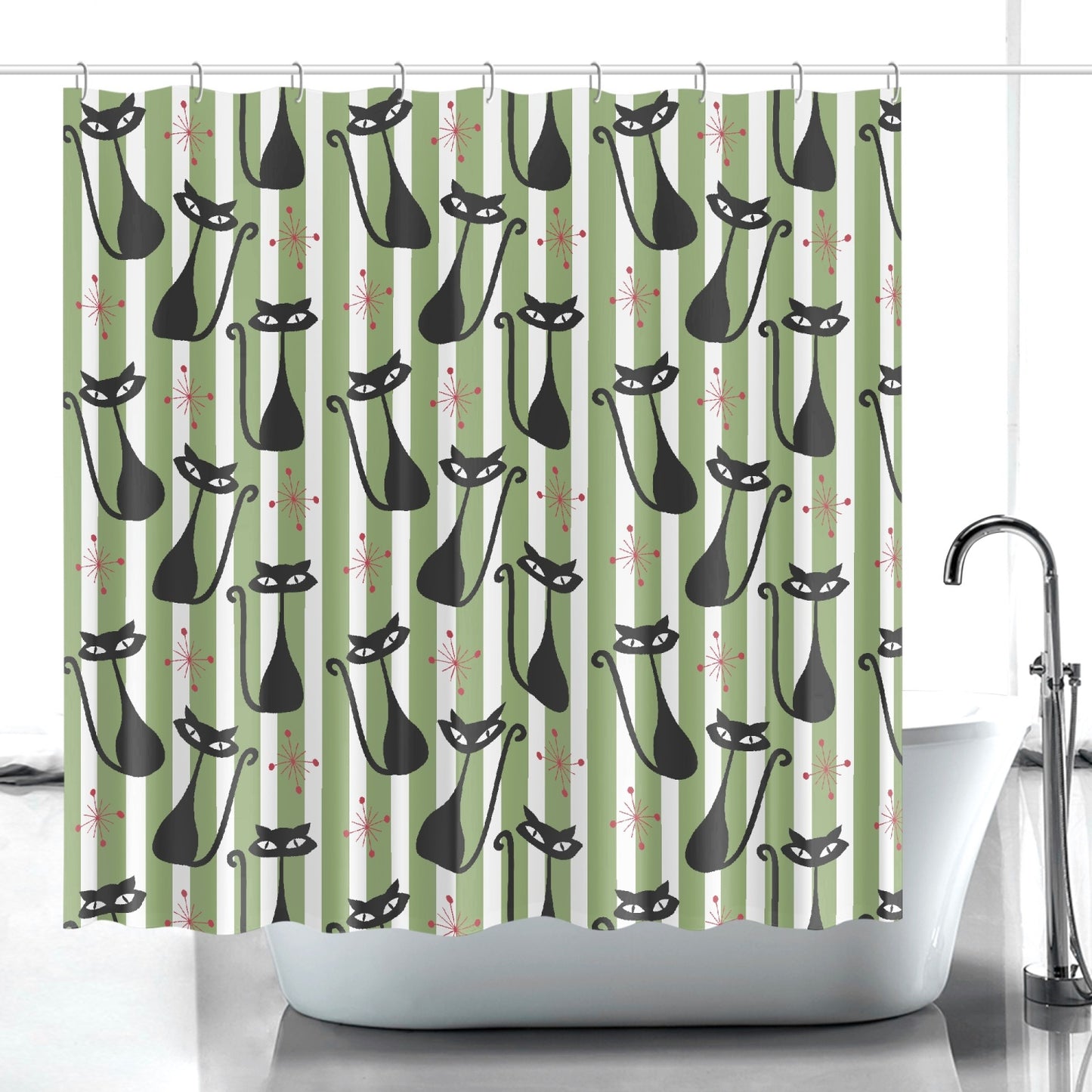 Atomic Cat MCM Quick-drying Shower Curtain
