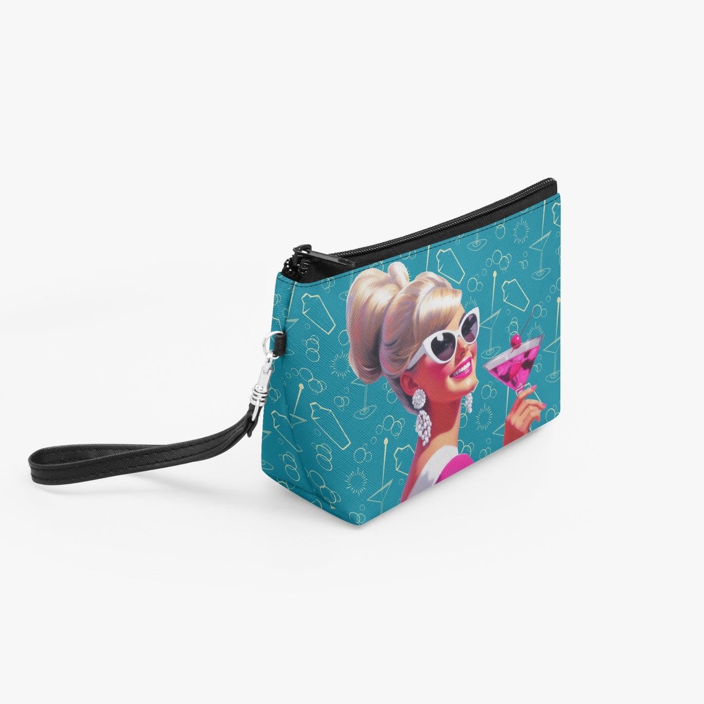 Retro Cocktails Bitches Makeup Bag