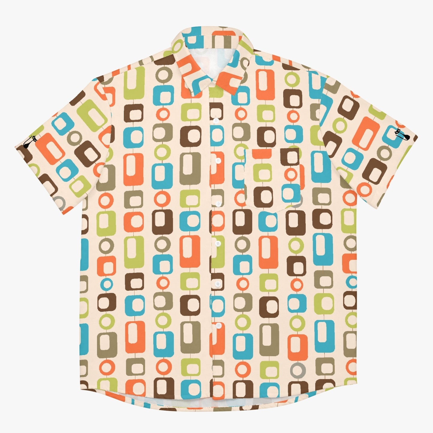 Mens Atomic Cat Button Shirt