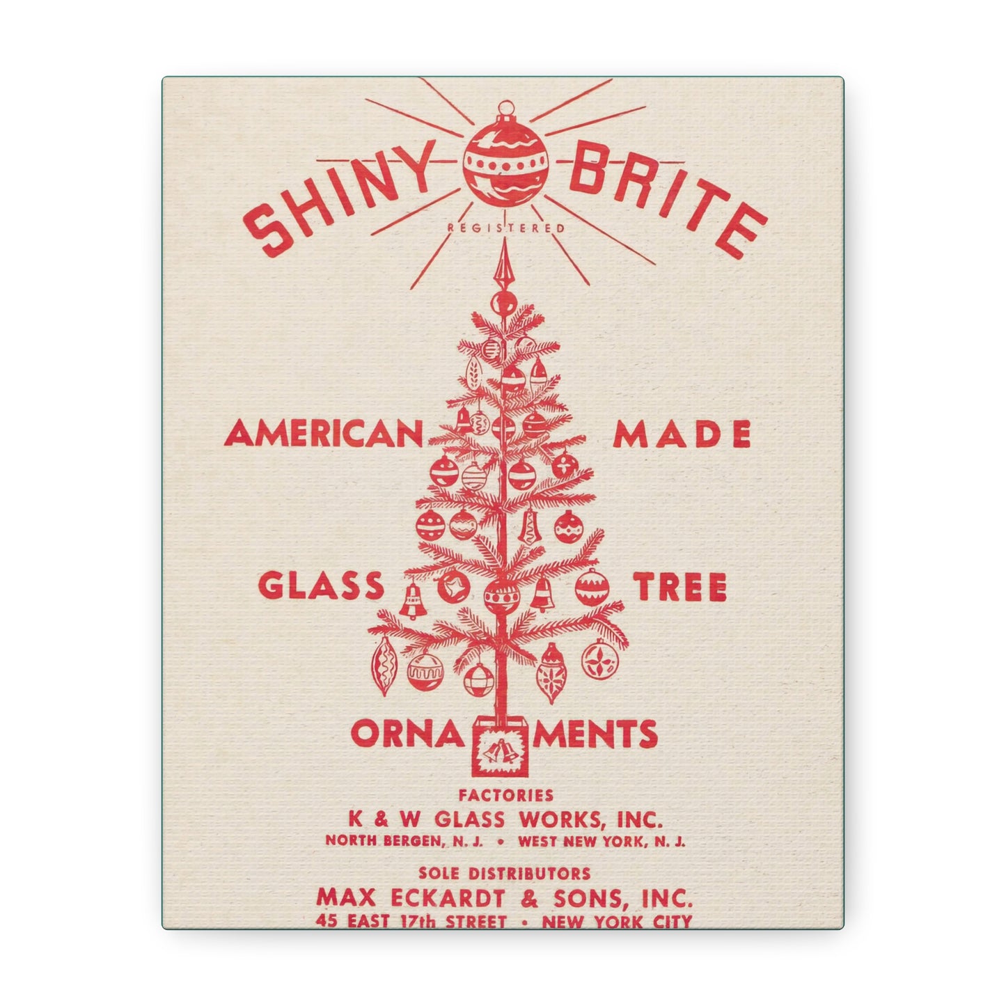 Turq Shiny Brite Ornaments Matte Canvas, Stretched, 1.25"