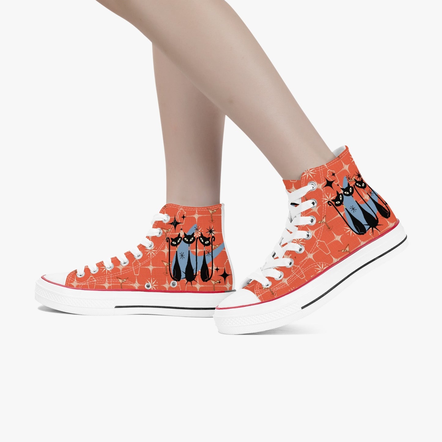 MCM Atomic Cat High-Top Canvas Shoes- Converse Style Tennis Shoes