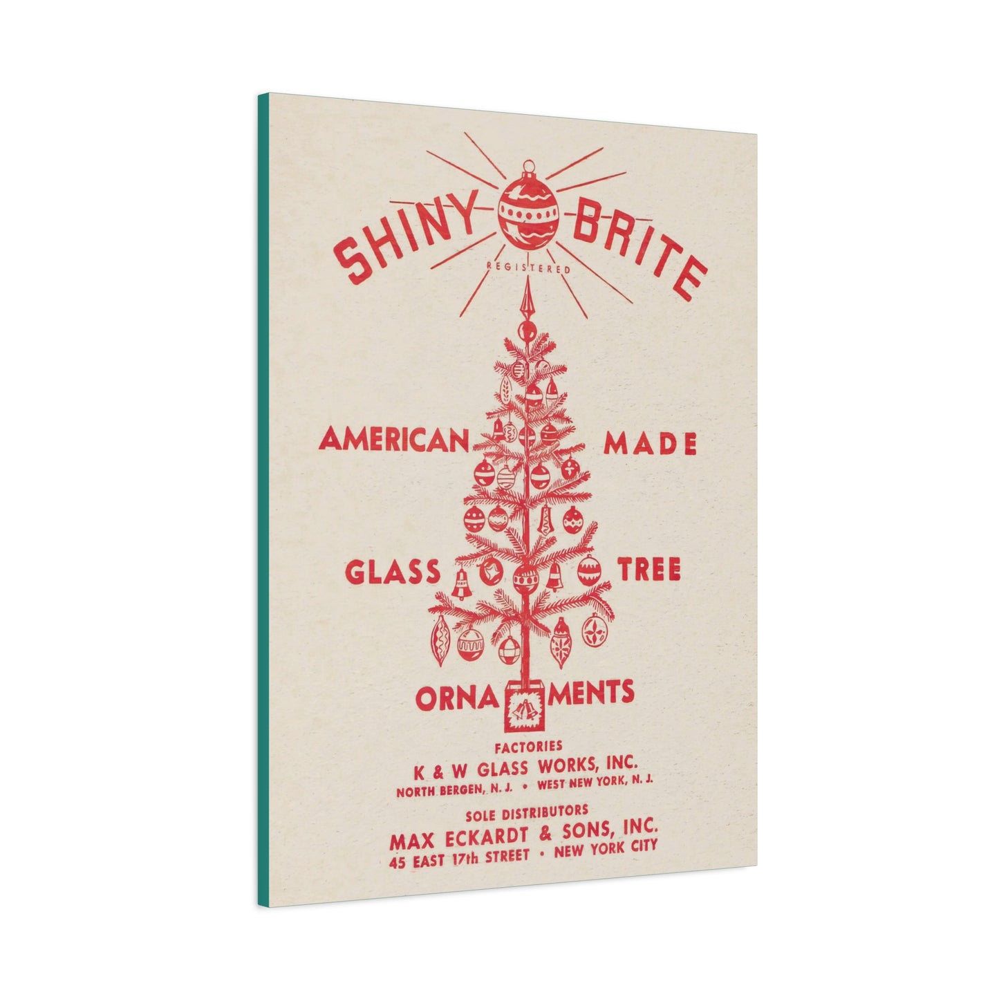 Turq Shiny Brite Ornaments Matte Canvas, Stretched, 1.25"