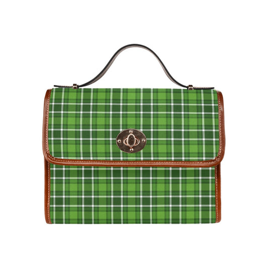 Retro Green Plaid Purse -MCM Waterproof Canvas Bag