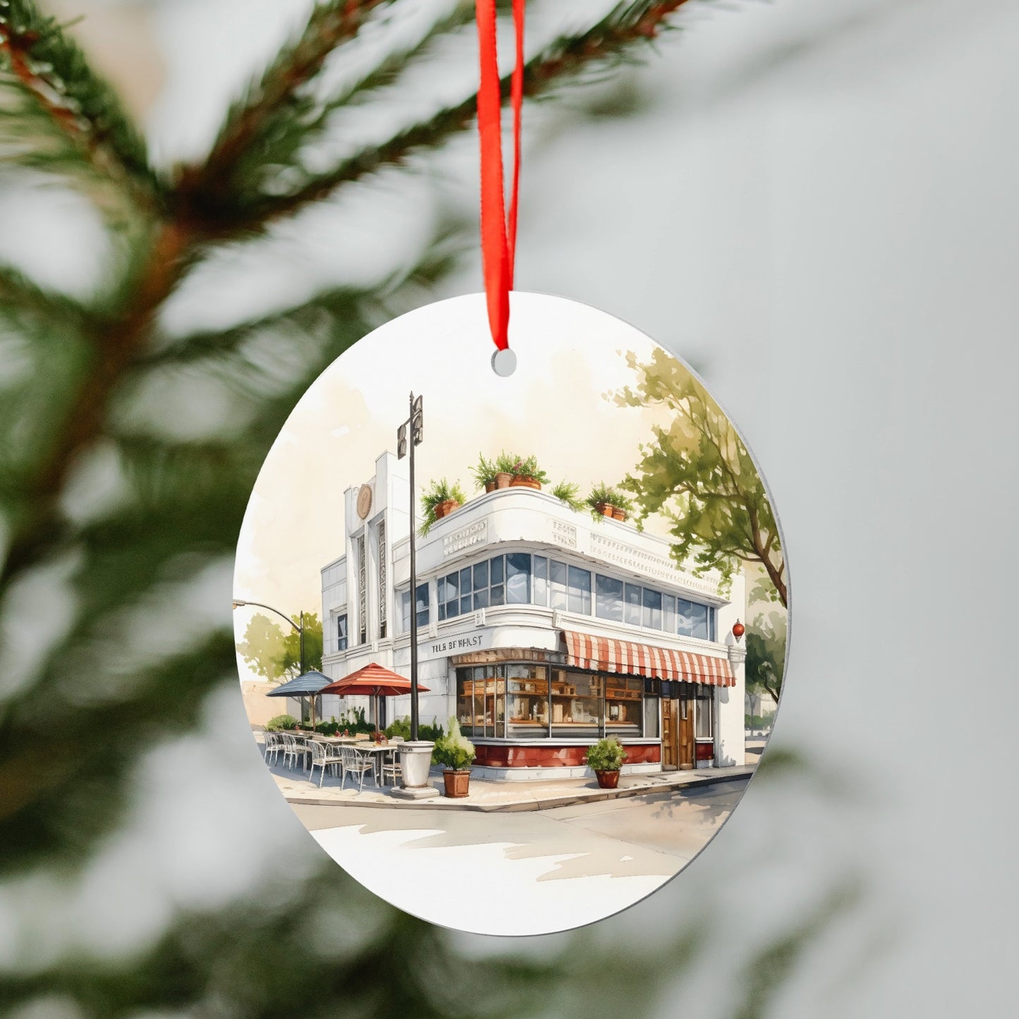 MCM Vintage  Holiday Aluminum Round Hanging Ornament