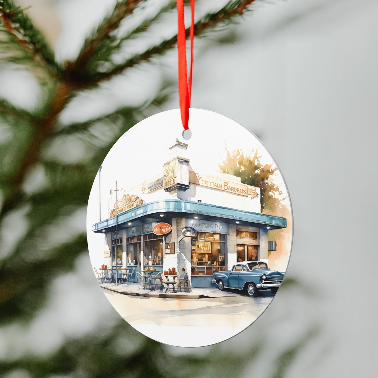 MCM Vintage Holiday Aluminum Round Hanging Ornament