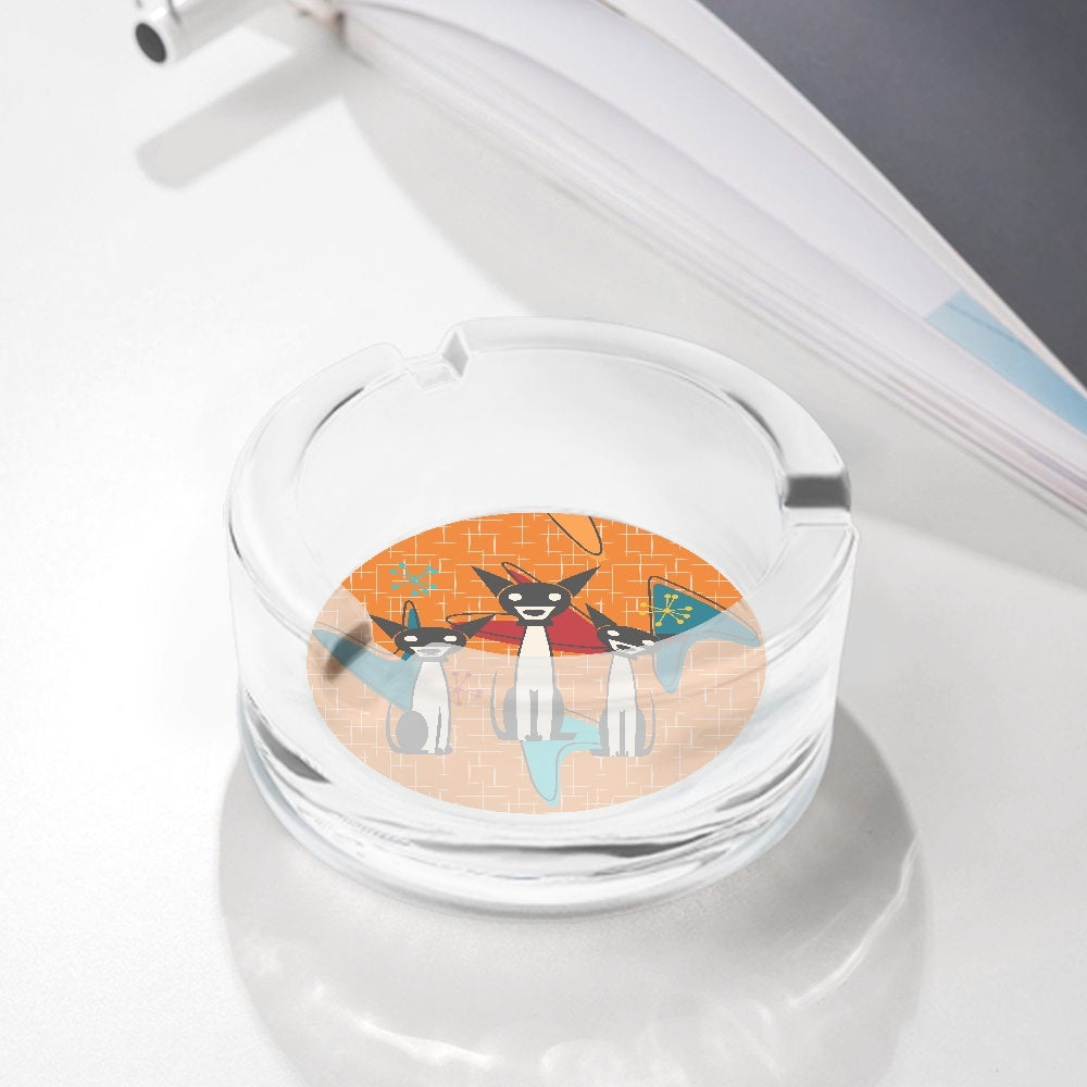 Atomic Dogs Glass Ashtray