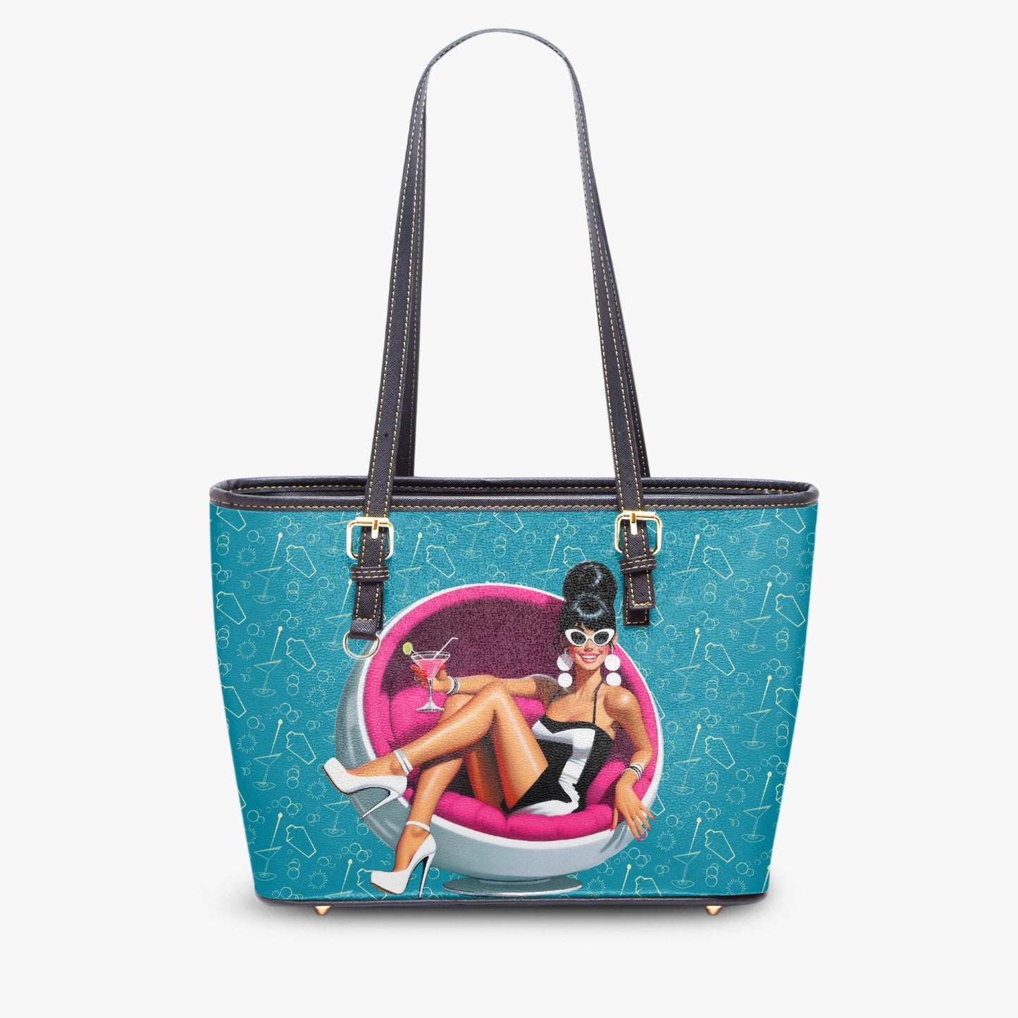 Retro Cocktail Bitches HandBag Tote Purse