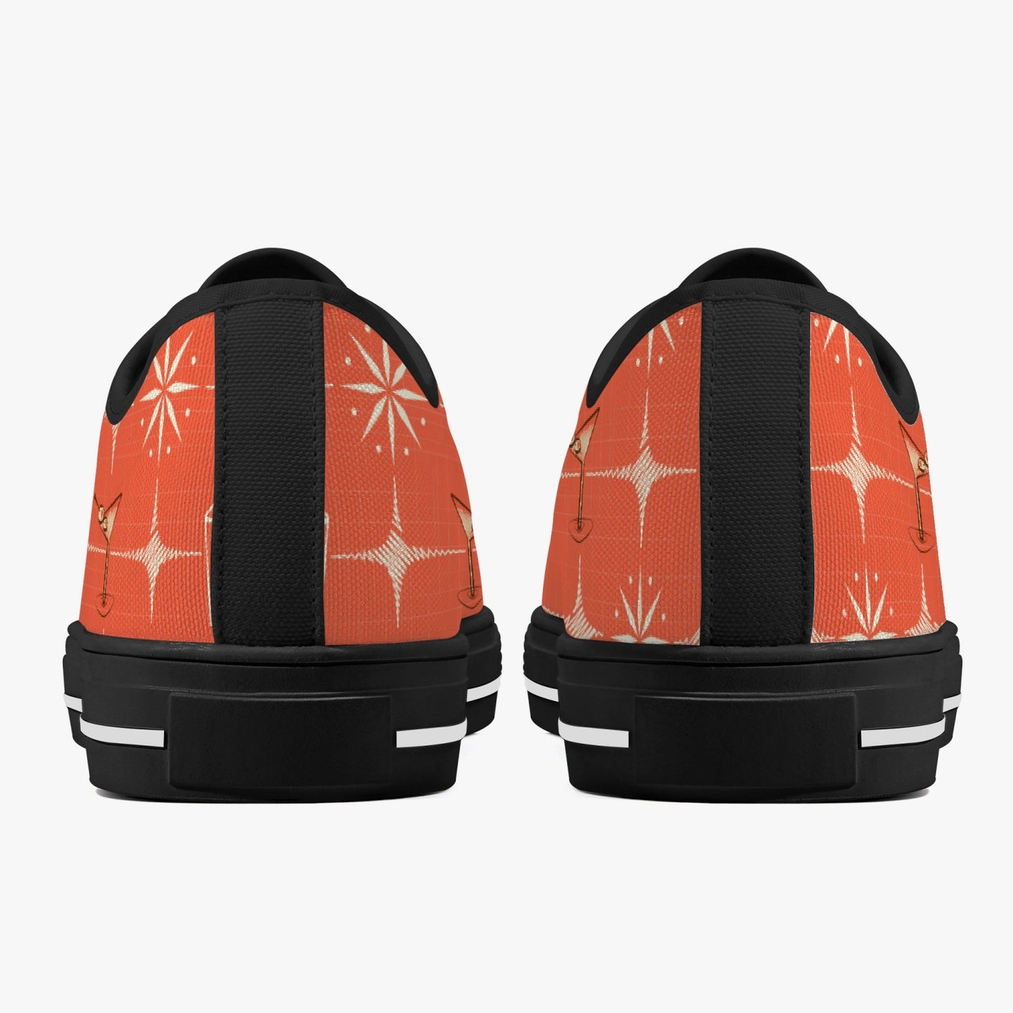Atomic Cat Low-Top Canvas Shoes - Unisex Black