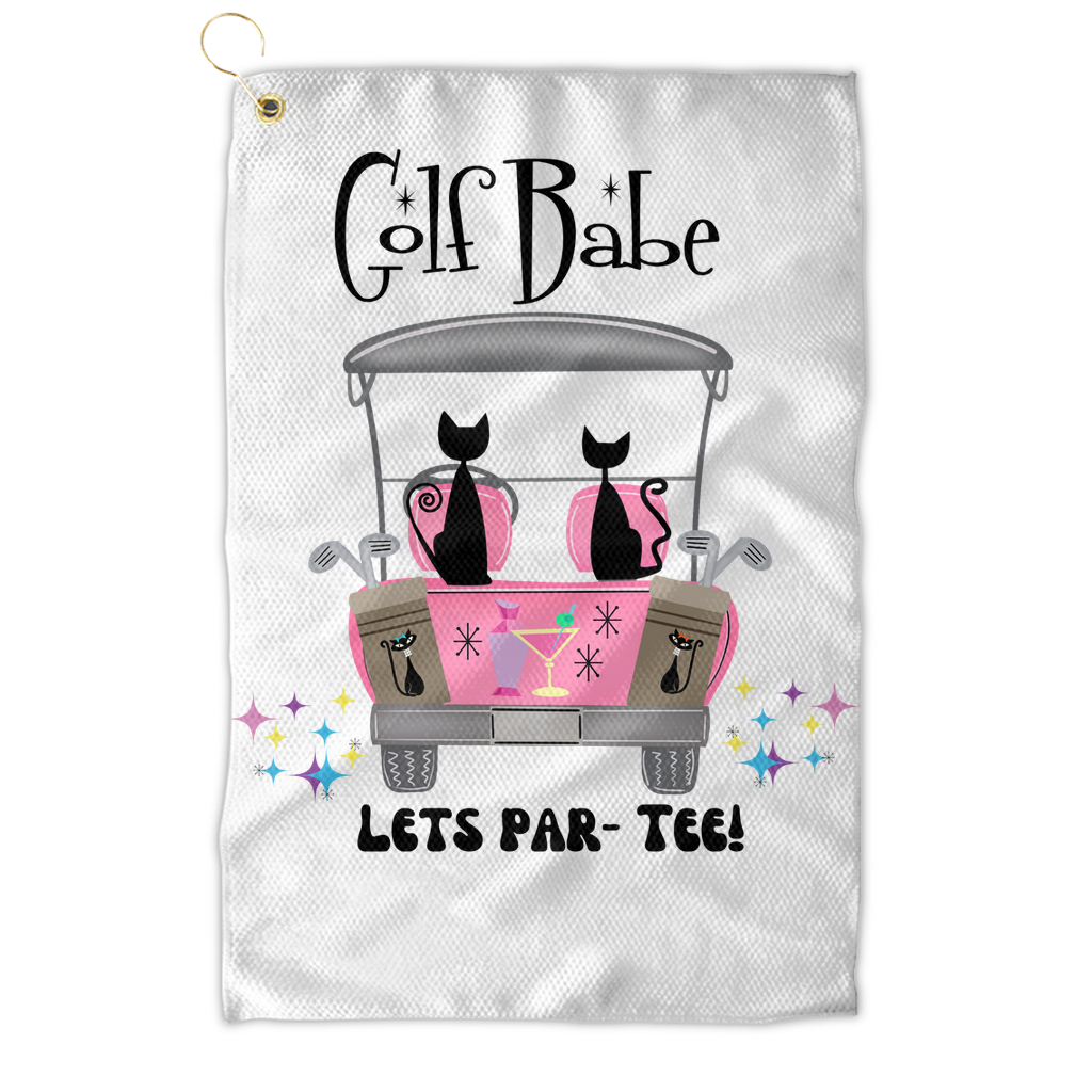 MCM Golf Towel,  Lets Par Tee Golf Towels, Atomic Cat Golf Towel