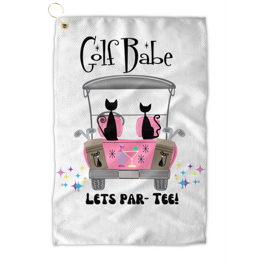 MCM Golf Towel,  Lets Par Tee Golf Towels, Atomic Cat Golf Towel