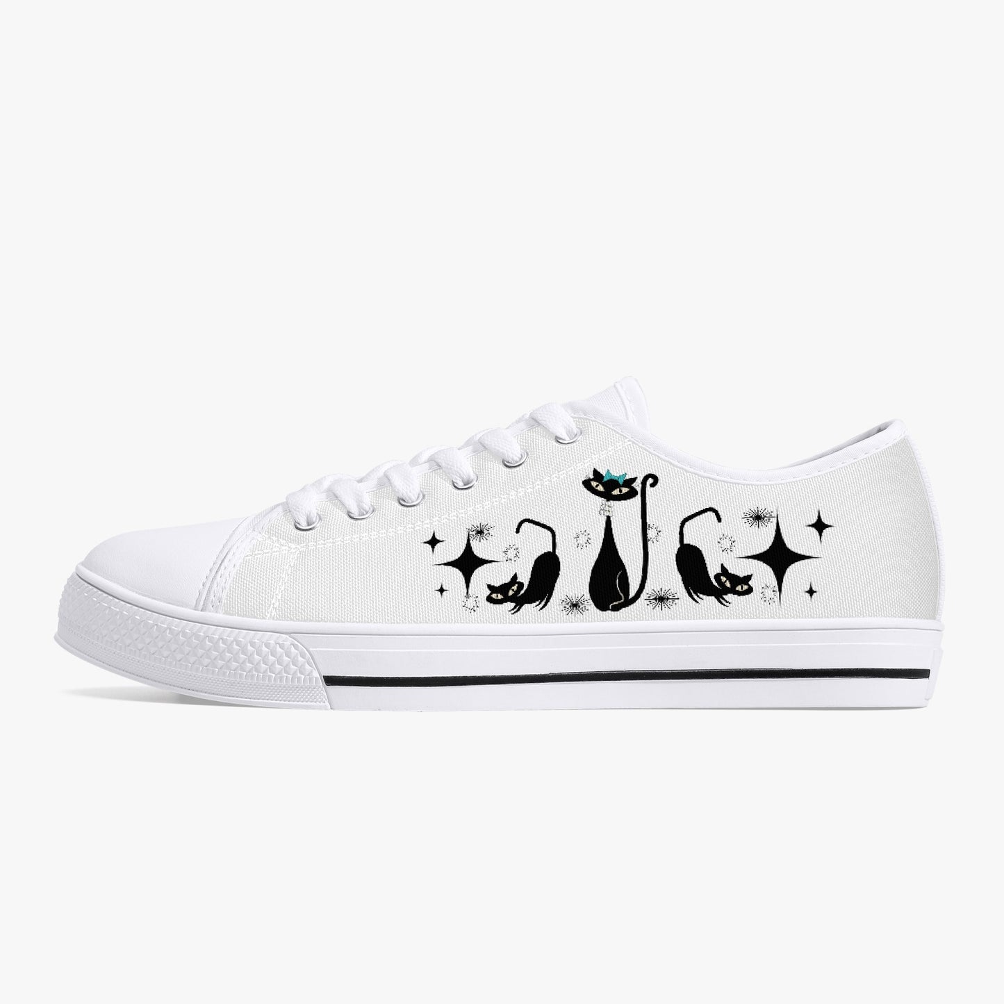 MCM Atomic Cat Classic Low-Top Canvas Shoes - Unisex White/Black