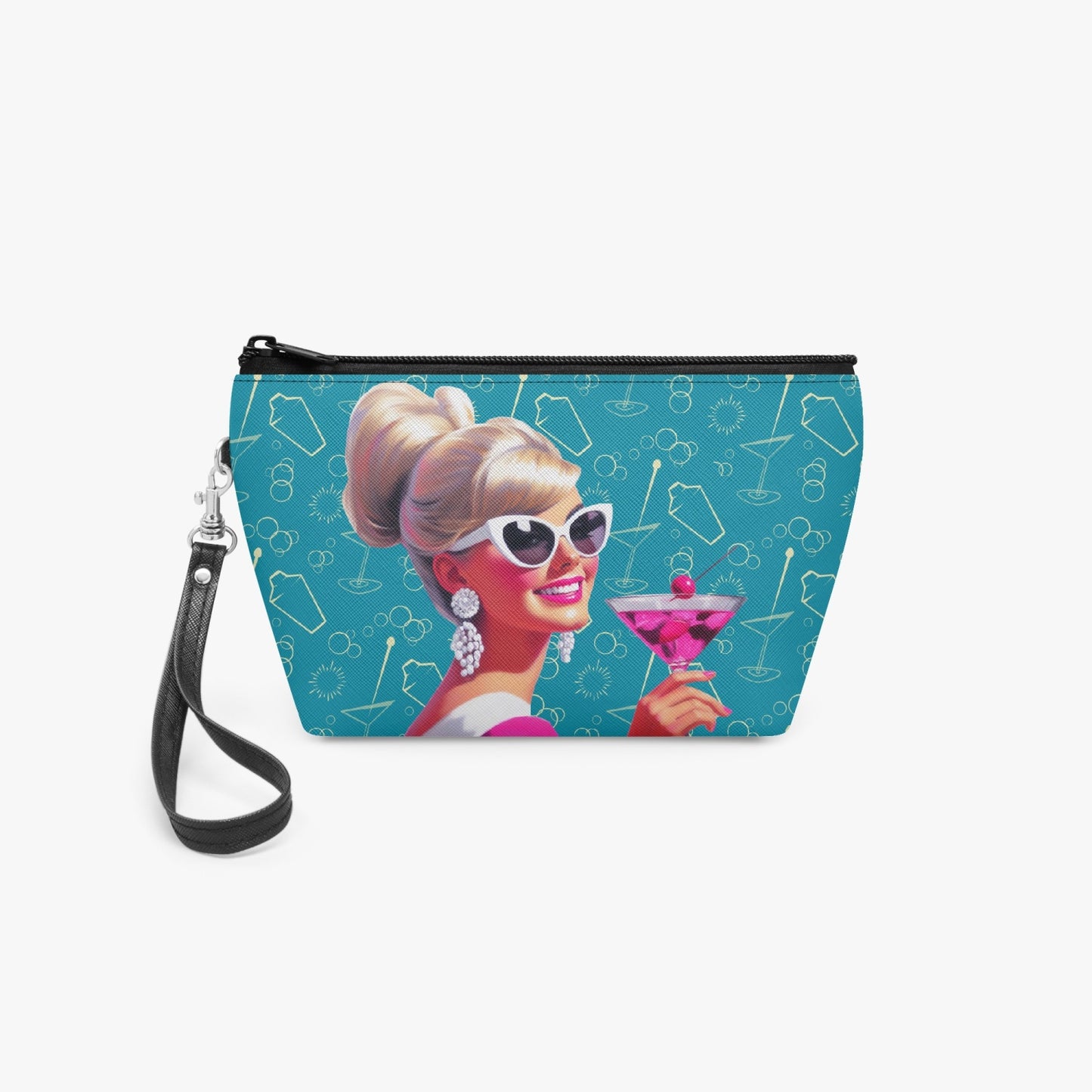 Retro Cocktails Bitches Makeup Bag