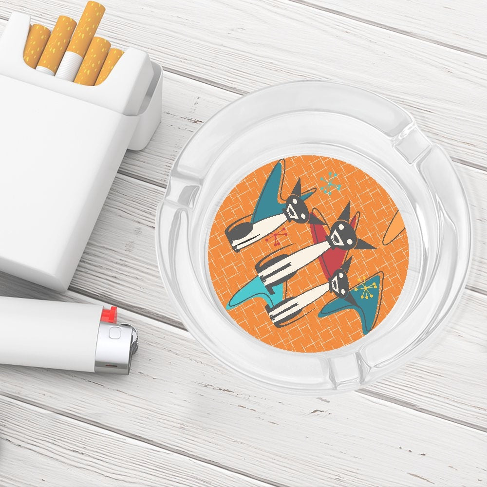 Atomic Dogs Glass Ashtray