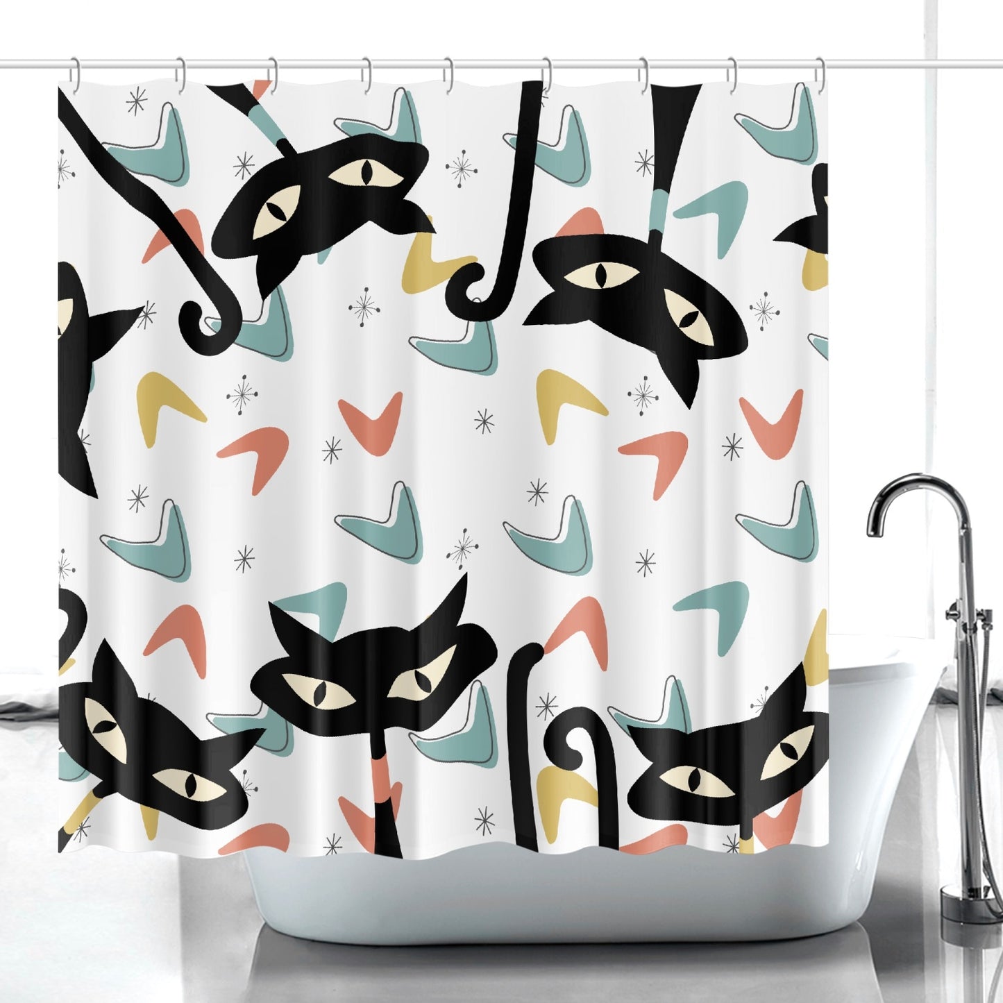 Atomic Cat MCM Quick-drying Shower Curtain