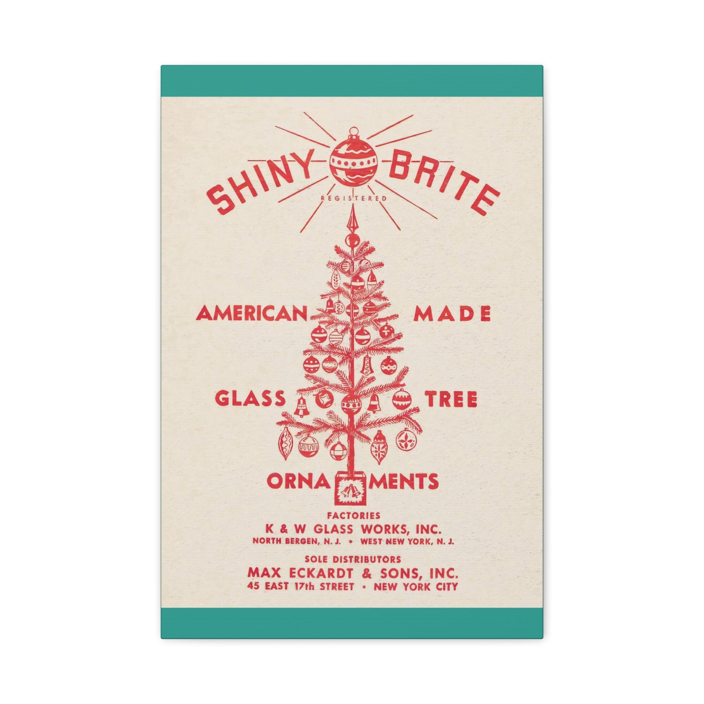 Turq Shiny Brite Ornaments Matte Canvas, Stretched, 1.25"