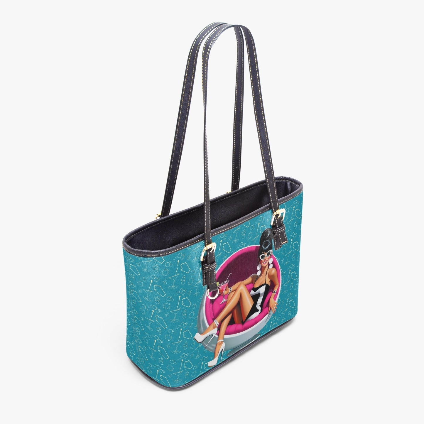 Retro Cocktail Bitches HandBag Tote Purse