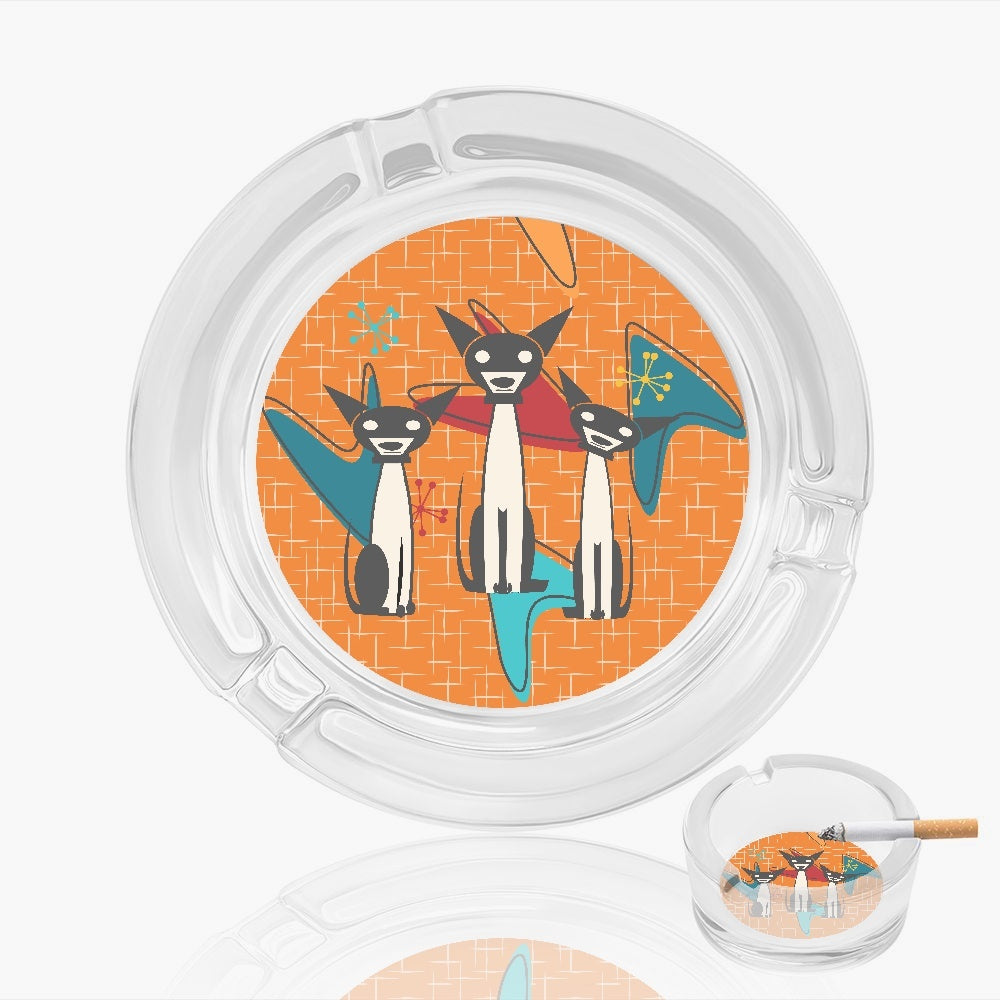 Atomic Dogs Glass Ashtray