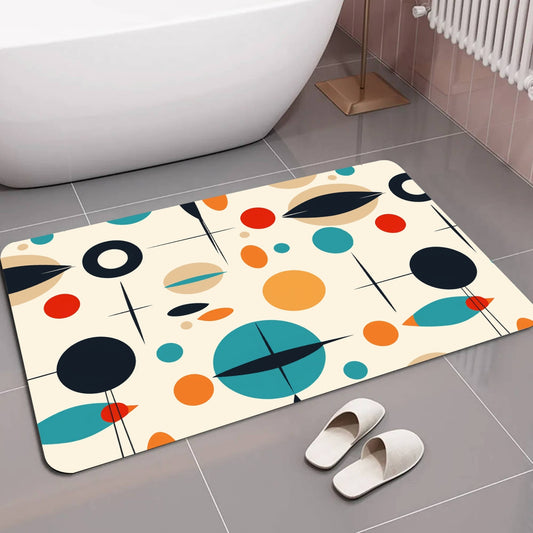 Retro Modern MCM Bathroom Door Mat