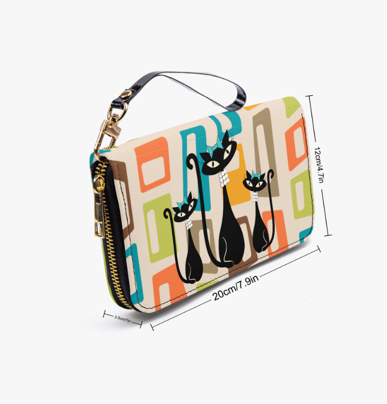 Atomic Cat in Pearls Wristlet