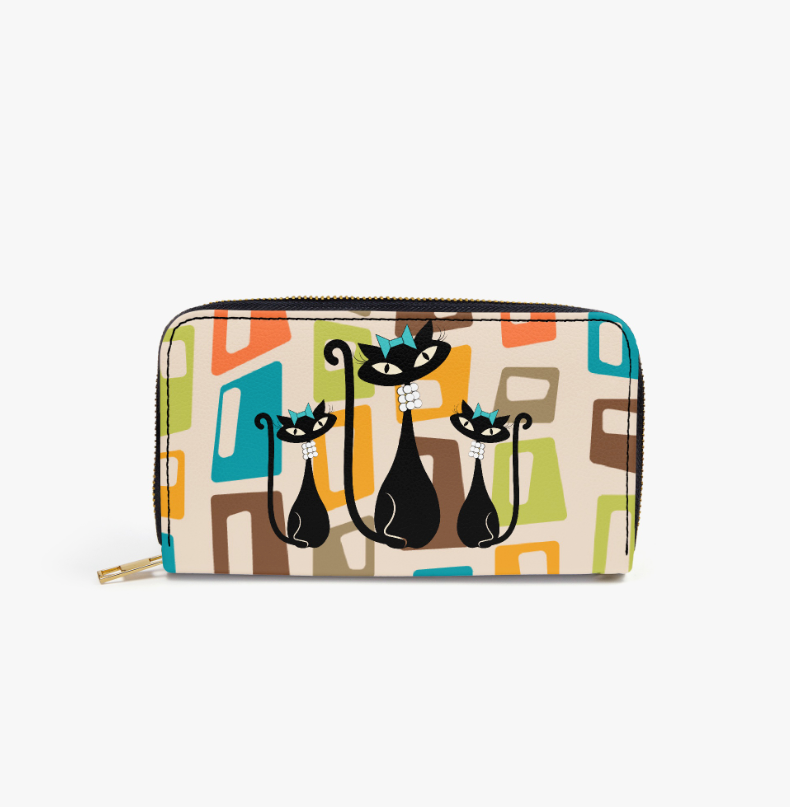 Atomic Cat in Pearls Wristlet