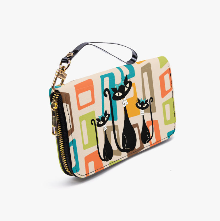 Atomic Cat in Pearls Wristlet