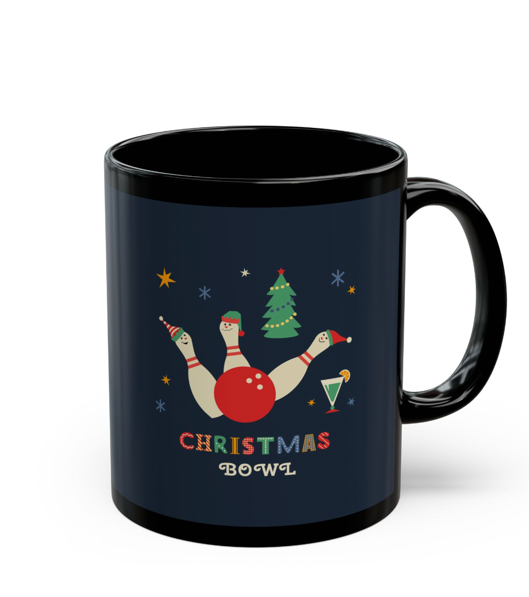 MCM Christmas Bowlers Mug, Bowling League Coffee Mugs- 11 oz Bowlers Coffee Cup