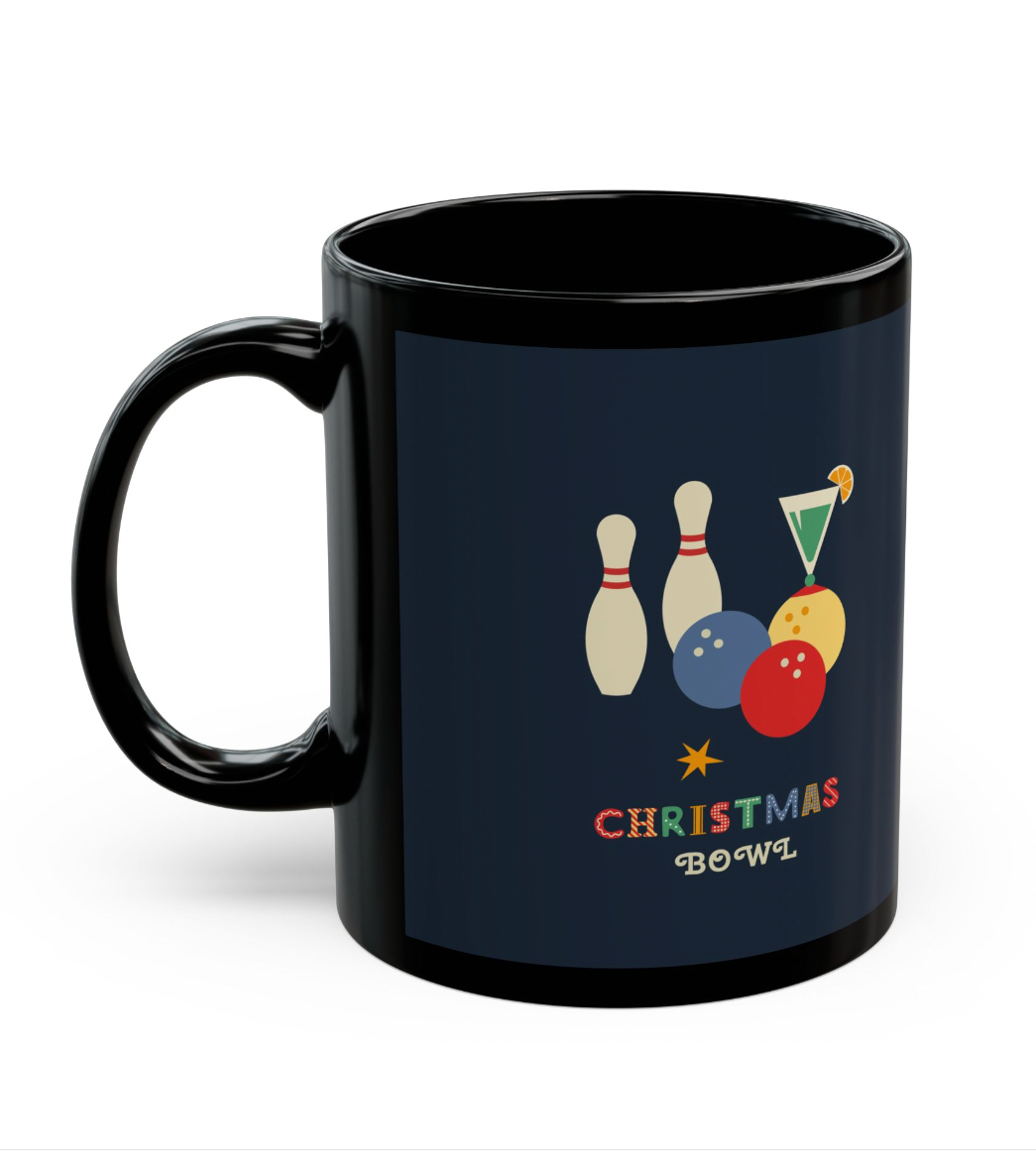 MCM Christmas Bowlers Mug, Bowling League Coffee Mugs- 11 oz Bowlers Coffee Cup