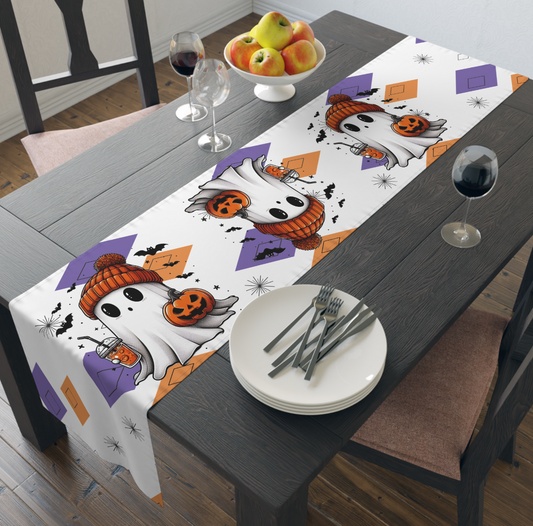 Halloween Ghost Table Runner, MCM Retro Table Runner, Retro Vibe  Mid Mod Table Runner (Cotton, Poly) (Copy) (Copy)