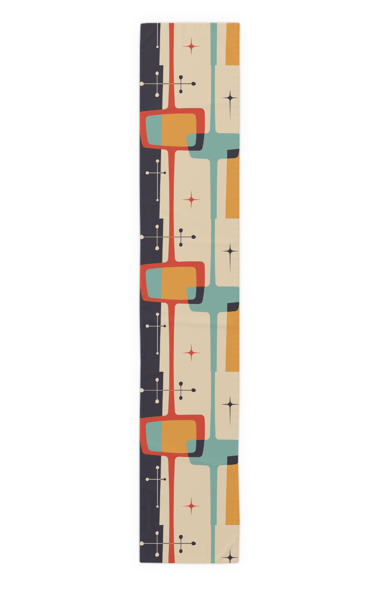 MCM Groovy Table Runner, Retro Vibe StripedTable Runner (Cotton, Poly)