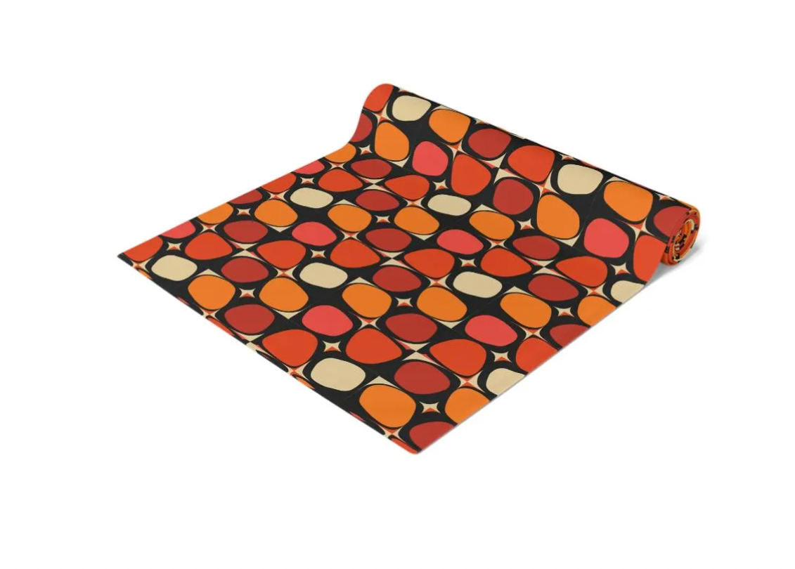 MCM Groovy Table Runner, Retro Vibe StripedTable Runner (Cotton, Poly) (Copy)